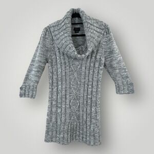 Torrid Gray Cable-knit Pullover Chunky Cowl Neck Tunic Sweater Size Large (12)